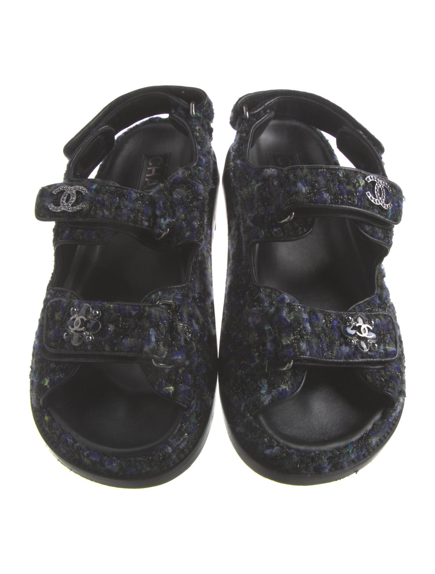 Chanel 2022 Interlocking CC Logo Slingback Sandals